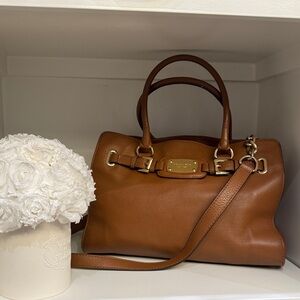 Michael Kors Brown Leather Tote with Gold Hardware